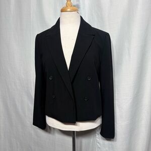Banana Republic Black Cropped Blazer Jacket Structured Professional Office 8